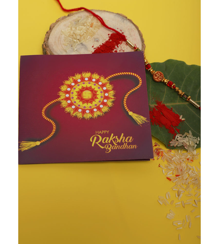 YouBella Rakhi and Greeting Card Combo for Brother (Multi-Colour) (YBRK_76)